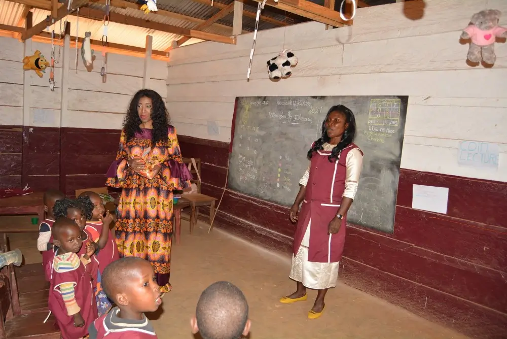 Teaching at MumzyCRF's first school, The Scrays Of Mang, which opened in September 2019.
